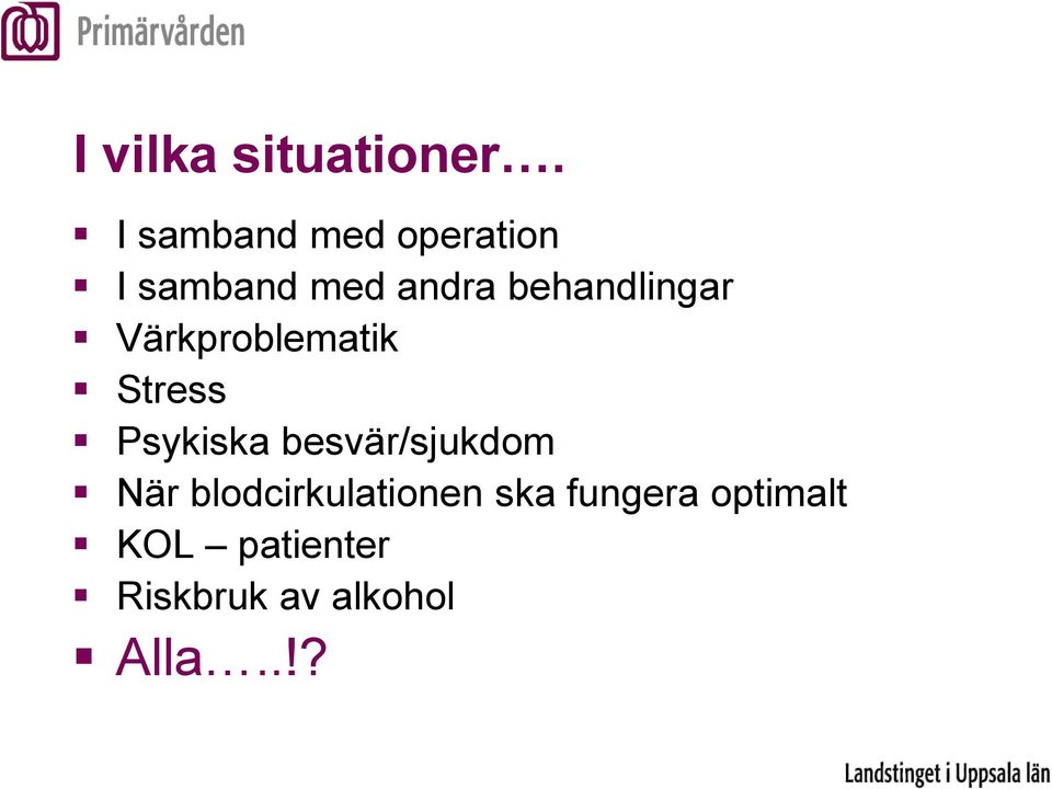 behandlingar Värkproblematik Stress Psykiska