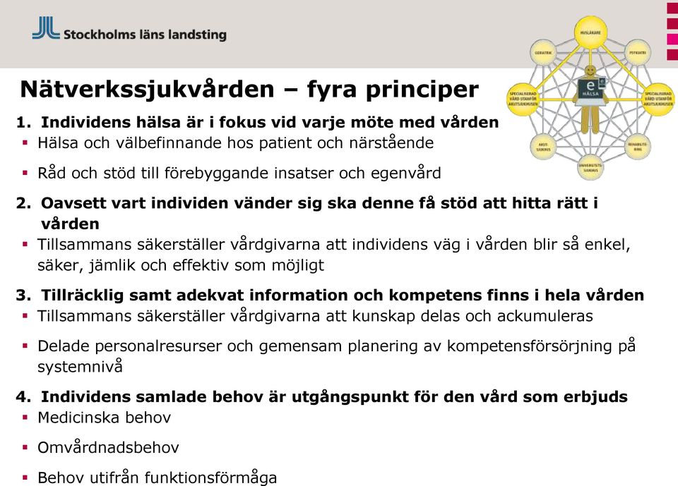 Oavsett vart individen vänder sig ska denne få stöd att hitta rätt i vården Tillsammans säkerställer vårdgivarna att individens väg i vården blir så enkel, säker, jämlik och effektiv som