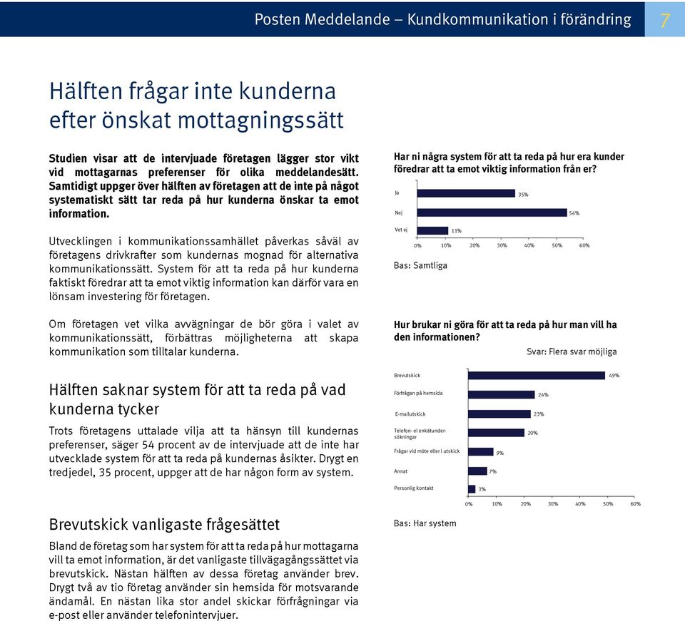 Utvecklingen i kommunikationssamhället påverkas såväl av företagens drivkrafter som kundernas mognad för alternativa kommunikationssätt.