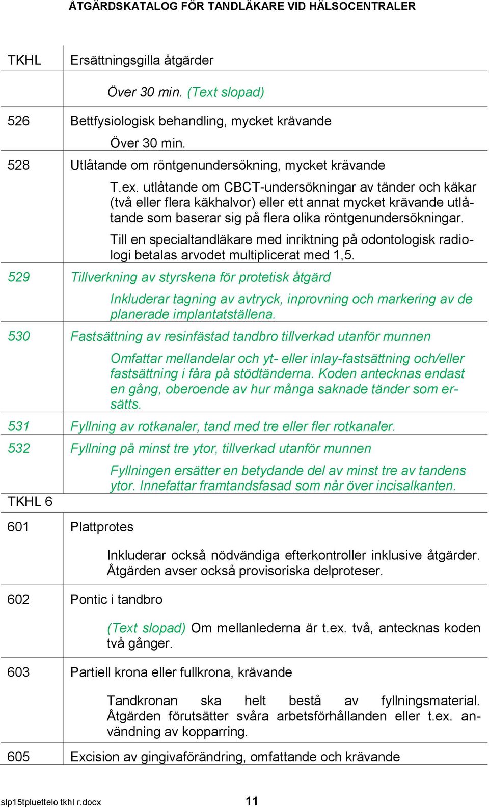 529 Tillverkning av styrskena för protetisk åtgärd Inkluderar tagning av avtryck, inprovning och markering av de planerade implantatställena.