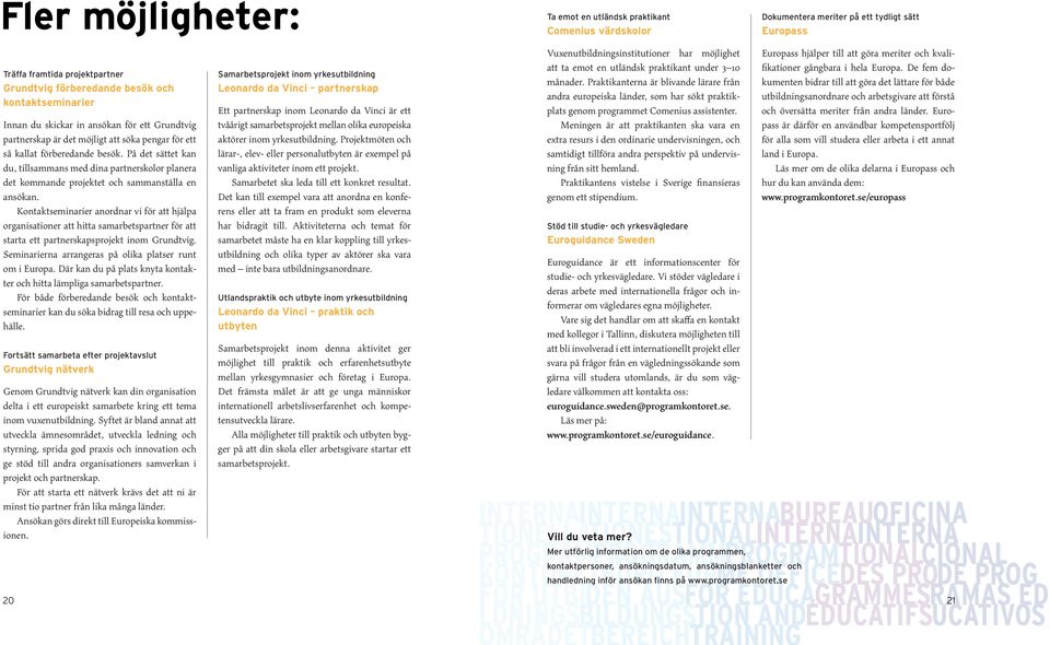 På det sättet kan du, tillsammans med dina partnerskolor planera det kommande projektet och sammanställa en ansökan.
