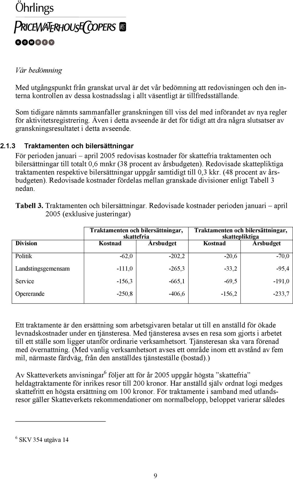 Även i detta avseende är det för tidigt att dra några slutsatser av granskningsresultatet i detta avseende. 2.1.
