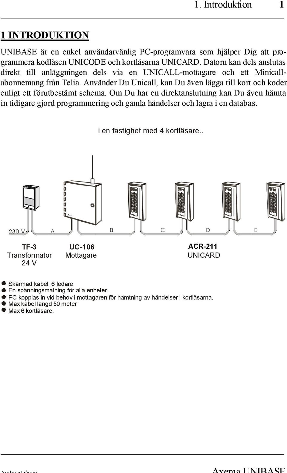 Använder Du Unicall, kan Du även lägga till kort och koder enligt ett förutbestämt schema.