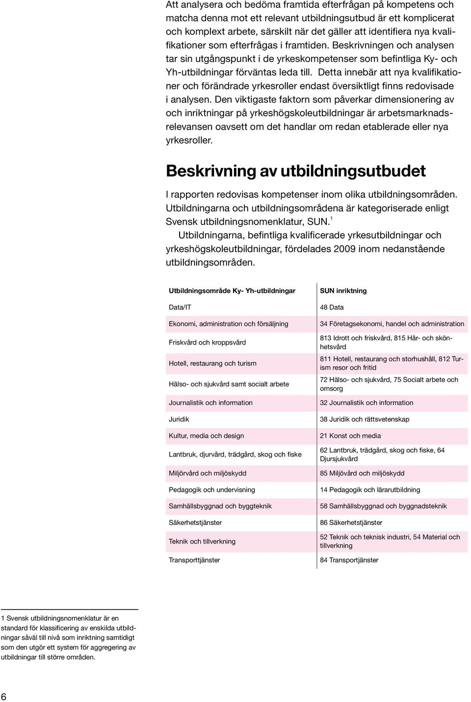 Detta innebär att nya kvalifikationer och förändrade yrkesroller endast översiktligt finns redovisade i analysen.