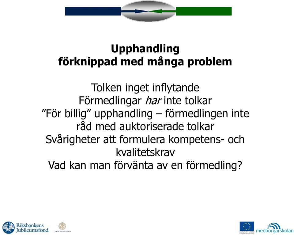 inte råd med auktoriserade tolkar Svårigheter att formulera