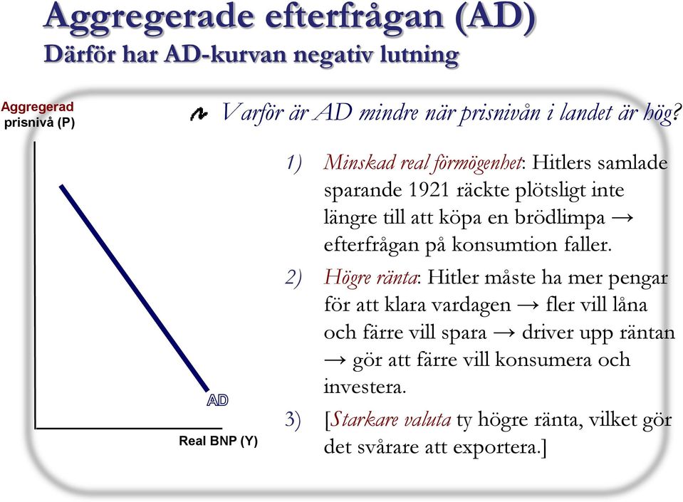 efterfrågan på konsumtion faller.