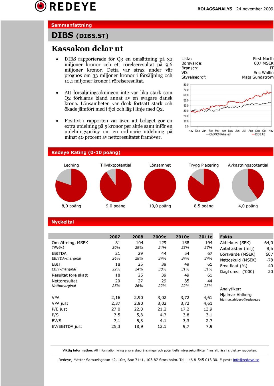 Att försäljningsökningen inte var lika stark som Q2 förklaras bland annat av en svagare dansk krona. Lönsamheten var dock fortsatt stark och ökade jämfört med i fjol och låg i linje med Q2.