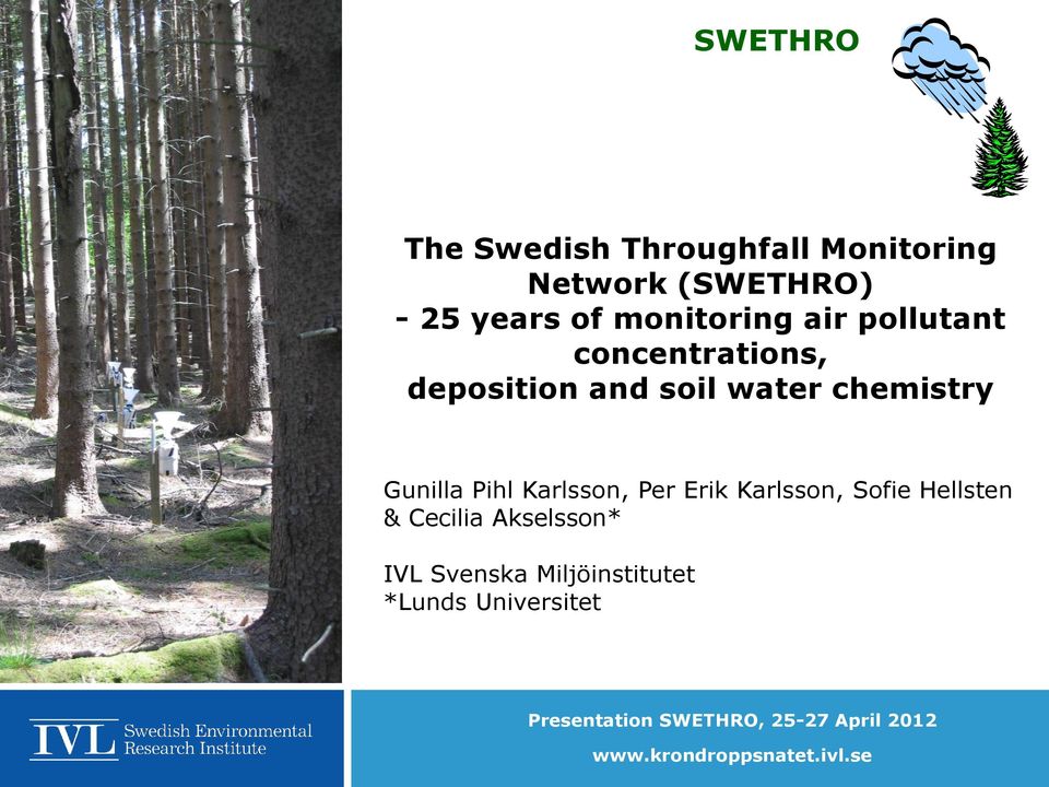 soil water chemistry Gunilla Pihl Karlsson, Per Erik Karlsson, Sofie