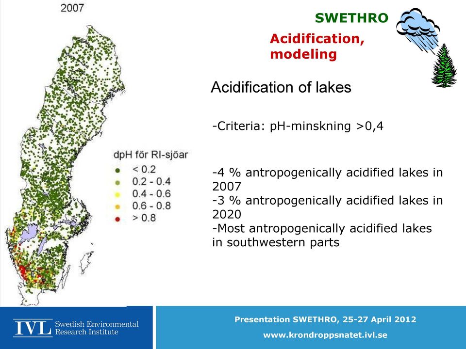 acidified lakes in 2007-3 % antropogenically acidified
