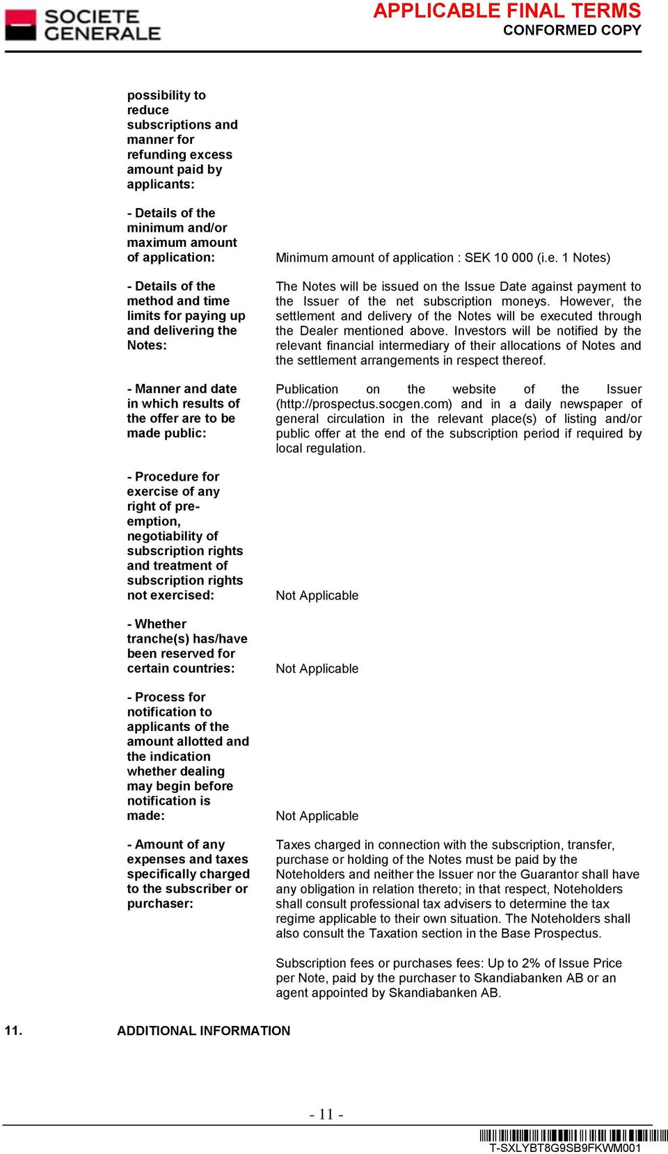 rights and treatment of subscription rights not exercised: - Whether tranche(s) has/have been reserved for certain countries: - Process for notification to applicants of the amount allotted and the
