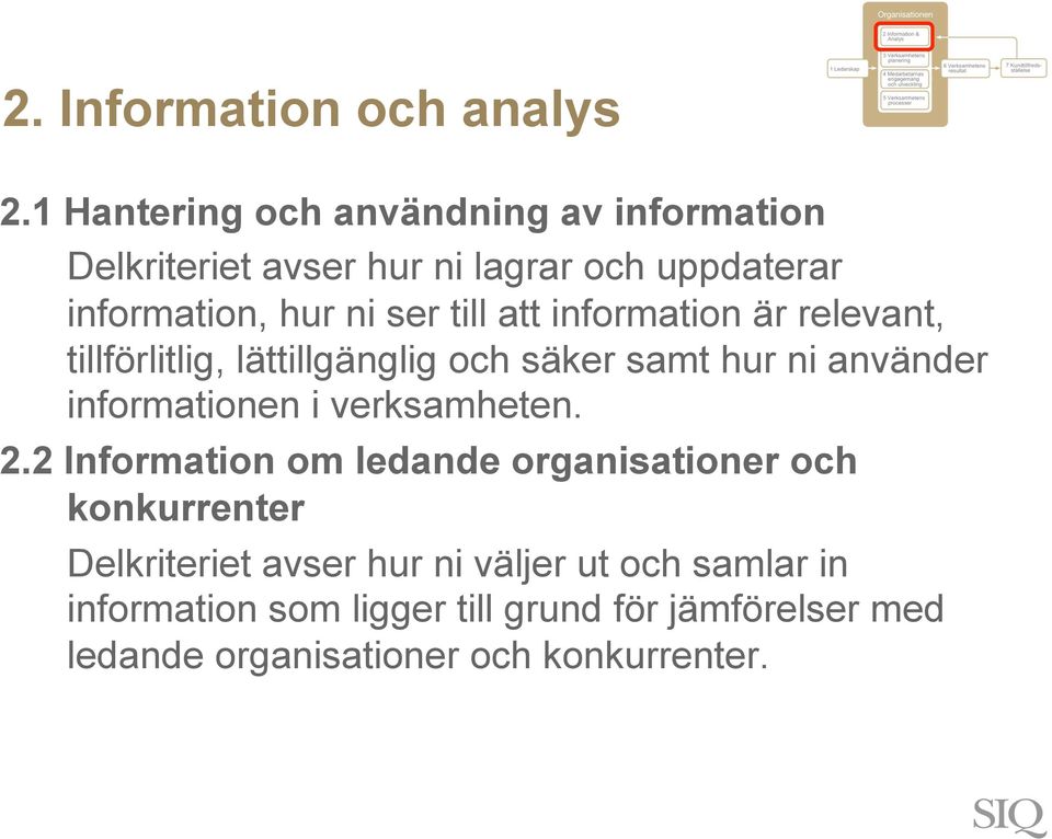 till att information är relevant, tillförlitlig, lättillgänglig och säker samt hur ni använder informationen i