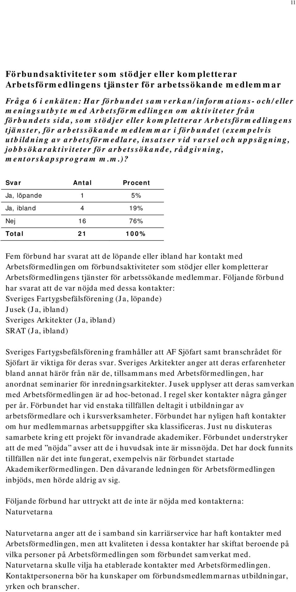 arbetsförmedlare, insatser vid varsel och uppsägning, jobbsökaraktiviteter för arbetssökande, rådgivning, mentorskapsprogram m.m.)?