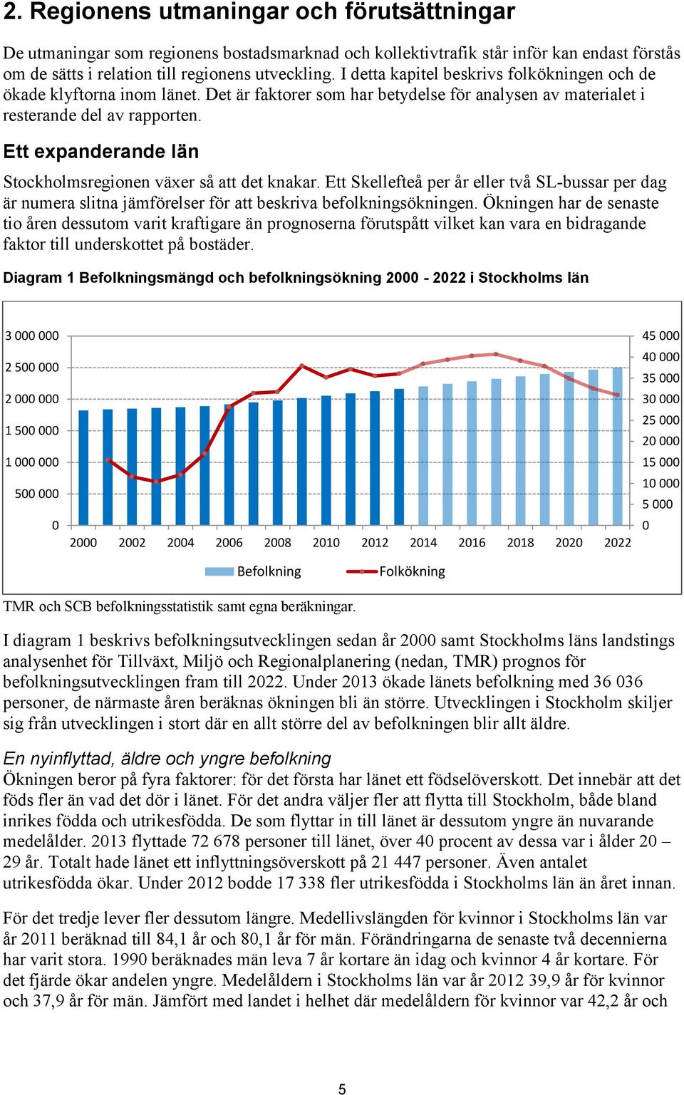 Ett expanderande län Stockholmsregionen växer så att det knakar. Ett Skellefteå per år eller två SL-bussar per dag är numera slitna jämförelser för att beskriva befolkningsökningen.