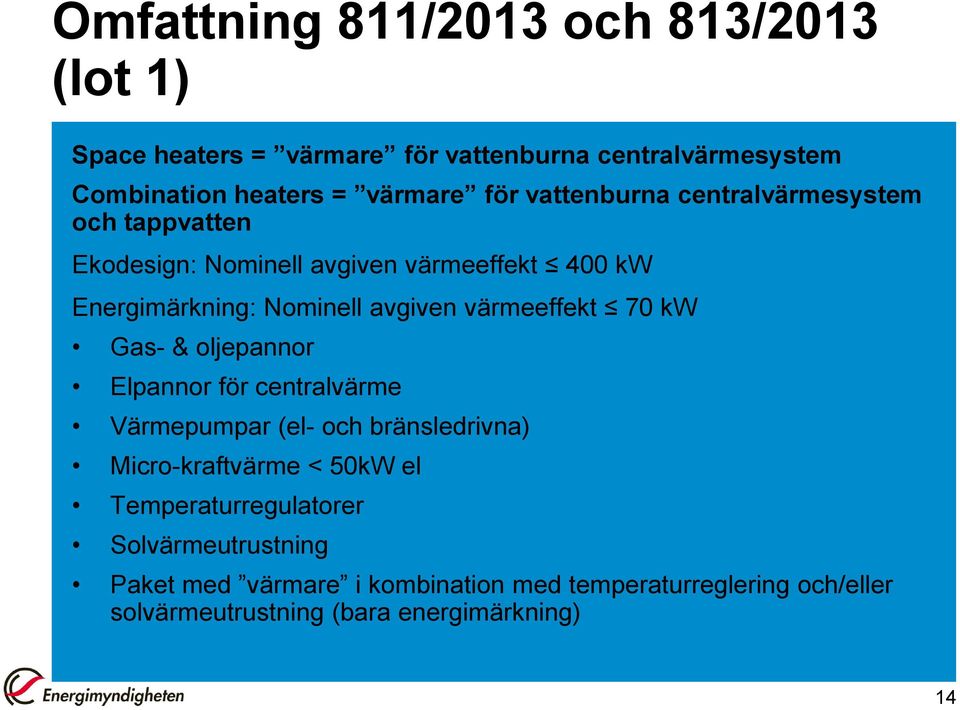 värmeeffekt 70 kw Gas- & oljepannor Elpannor för centralvärme Värmepumpar (el- och bränsledrivna) Micro-kraftvärme < 50kW el