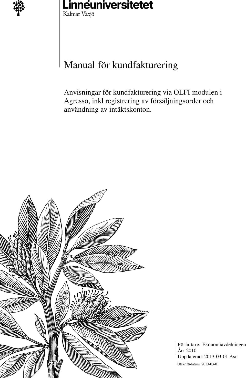 och användning av intäktskonton.