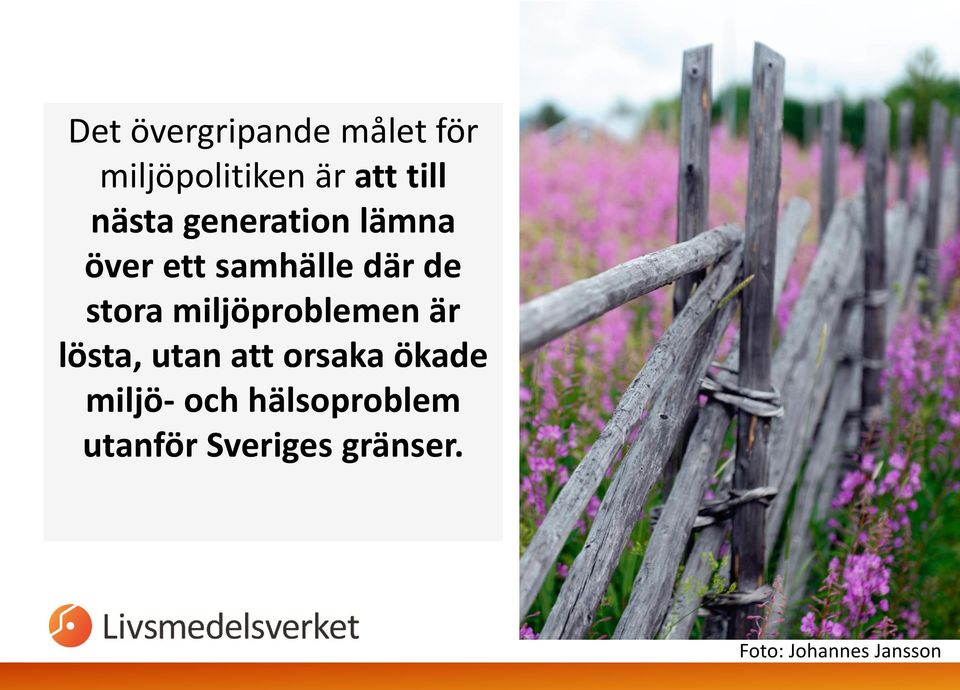 miljöproblemen är lösta, utan att orsaka ökade miljö-