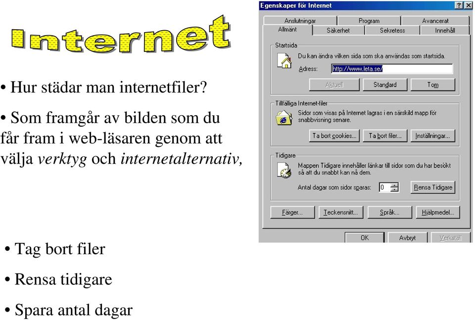 web-läsaren genom att välja verktyg och