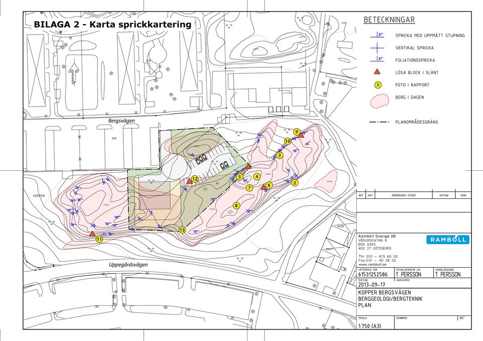 RAPPORT BERG I DAGEN Bergsvägen PLANOMRÅDESGRÄNS 9 10 3 12 5 7 4
