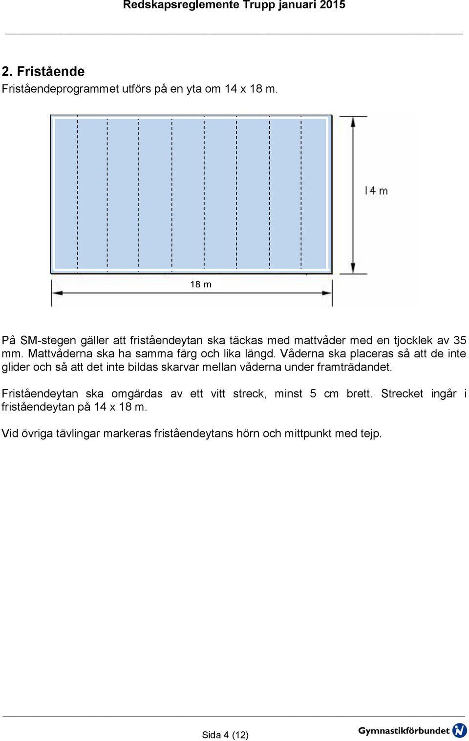 Mattvåderna ska ha samma färg och lika längd.