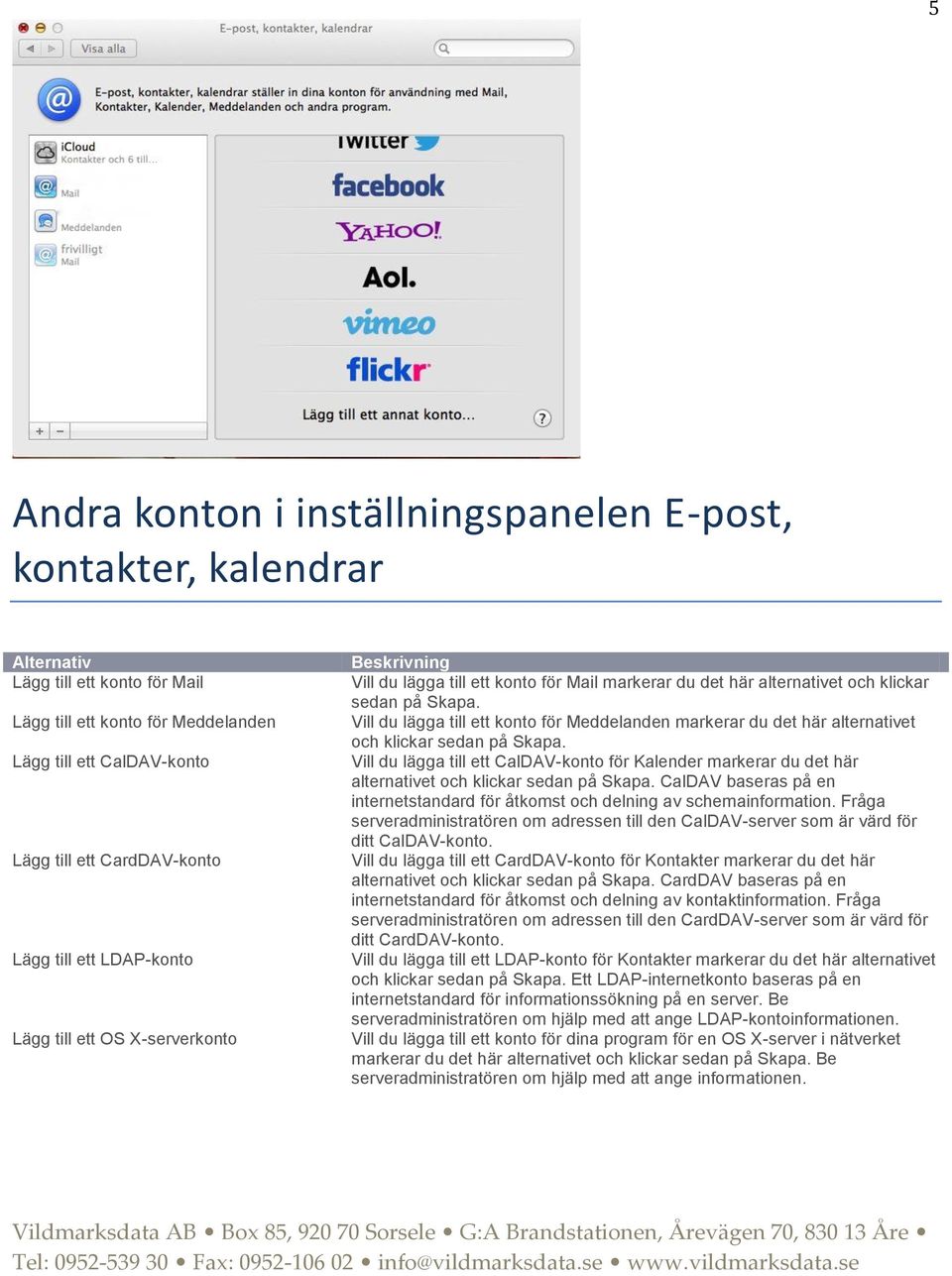 Vill du lägga till ett konto för Meddelanden markerar du det här alternativet och klickar sedan på Skapa.