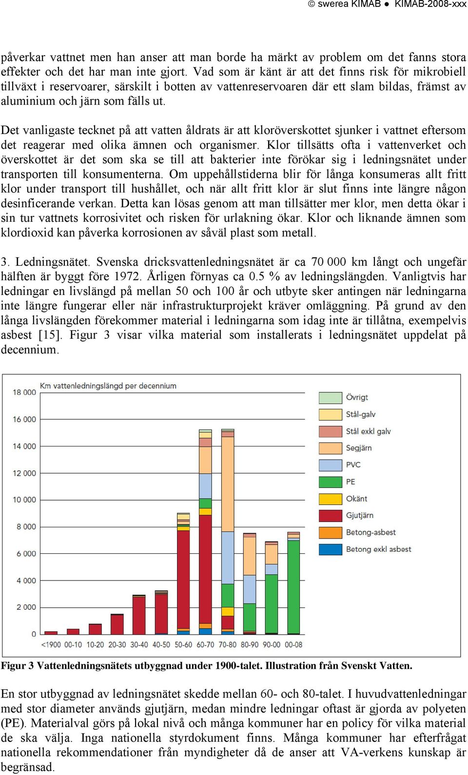 Det vanligaste tecknet på att vatten åldrats är att kloröverskottet sjunker i vattnet eftersom det reagerar med olika ämnen och organismer.