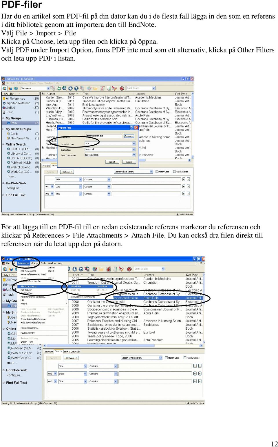 Välj PDF under Import Option, finns PDF inte med som ett alternativ, klicka på Other Filters och leta upp PDF i listan.