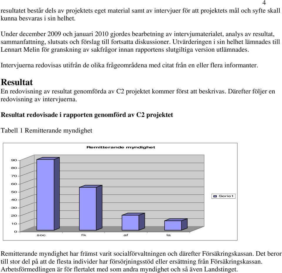 Utvärderingen i sin helhet lämnades till Lennart Melin för granskning av sakfrågor innan rapportens slutgiltiga version utlämnades.