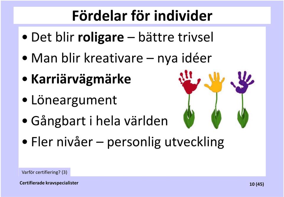 Gångbart i hela världen Fler nivåer personlig utveckling