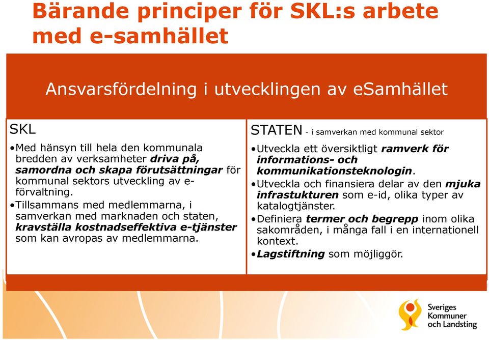 Tillsammans med medlemmarna, i samverkan med marknaden och staten, kravställa kostnadseffektiva e-tjänster som kan avropas av medlemmarna.