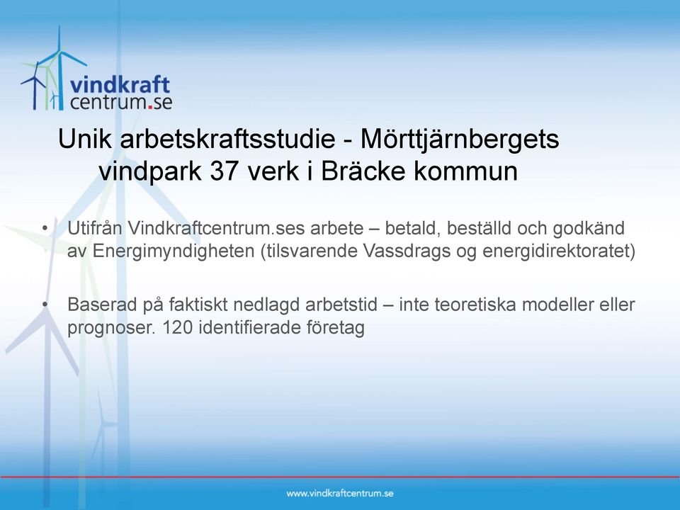 ses arbete betald, beställd och godkänd av Energimyndigheten (tilsvarende