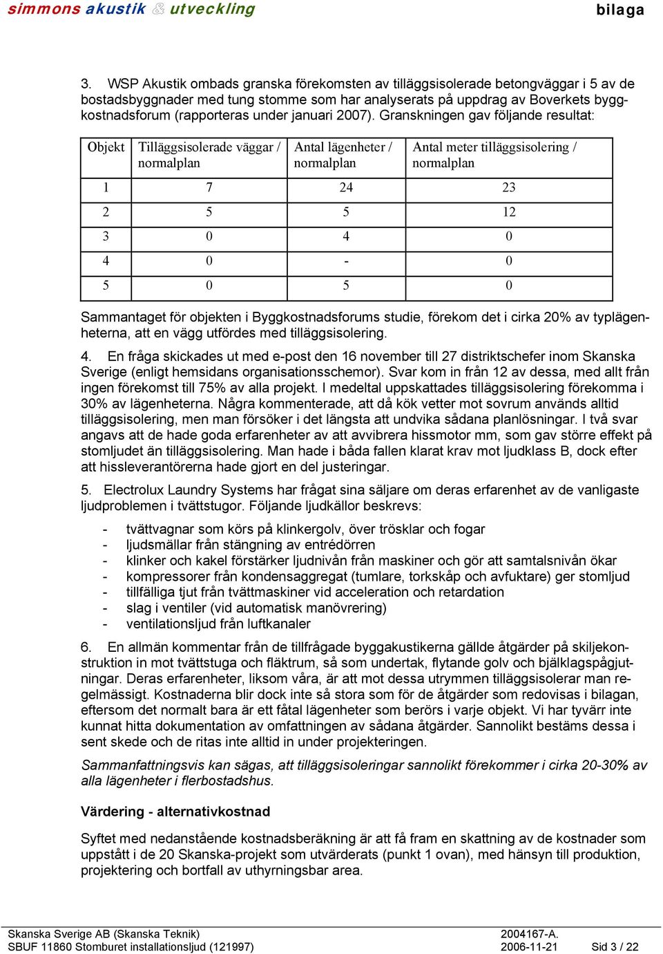 Granskningen gav följande resultat: Objekt Tilläggsisolerade väggar / normalplan Antal lägenheter / normalplan Antal meter tilläggsisolering / normalplan 1 7 24 23 2 5 5 12 3 0 4 0 4 0-0 5 0 5 0