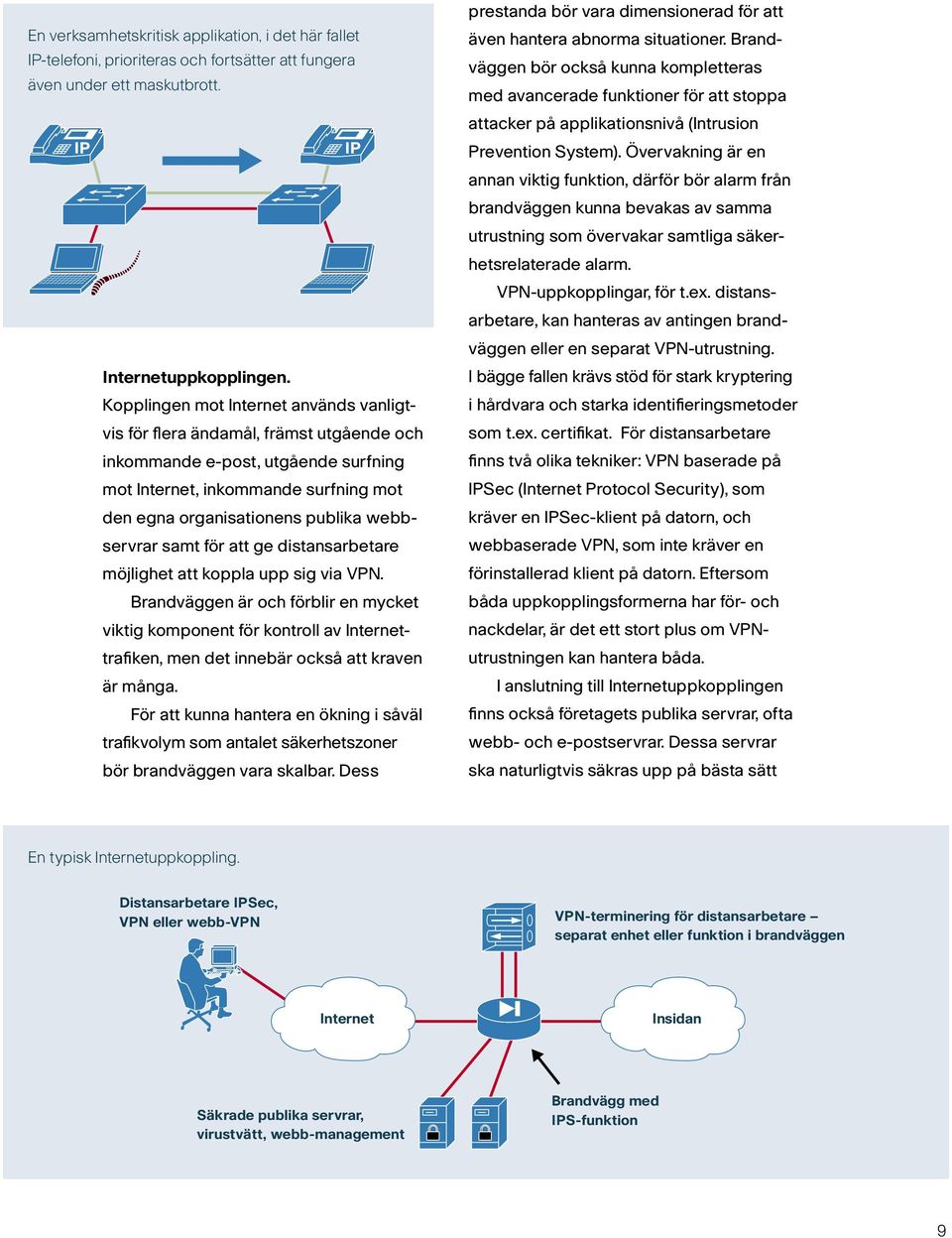 webbservrar samt för att ge distansarbetare möjlighet att koppla upp sig via VPN.