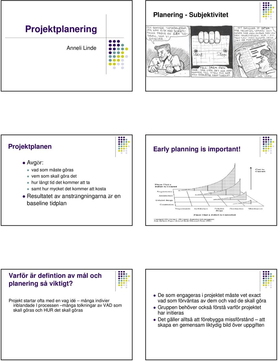 Varför är defintion av mål och planering så viktigt?