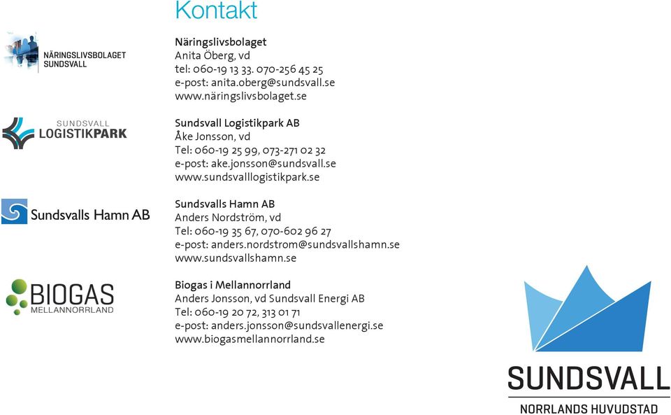 se Sundsvalls Hamn AB Anders Nordström, vd Tel: 060-19 35 67, 070-602 96 27 e-post: anders.nordstrom@sundsvallshamn.