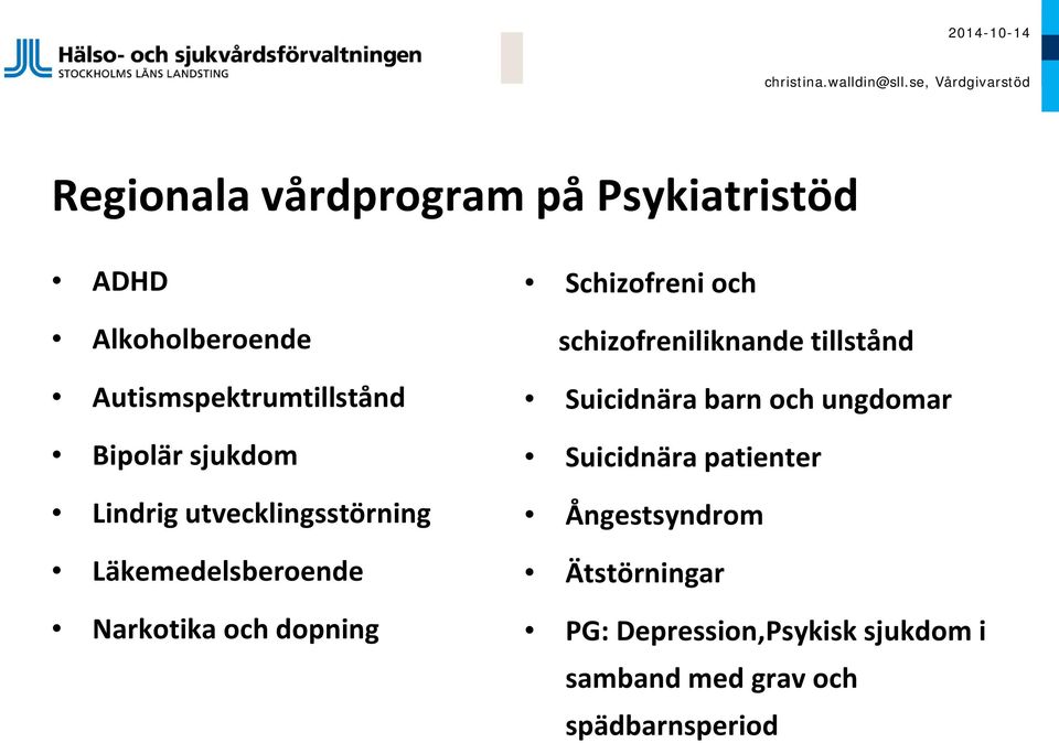 Bipolär sjukdom Lindrig utvecklingsstörning Läkemedelsberoende Narkotika och dopning Schizofreni och