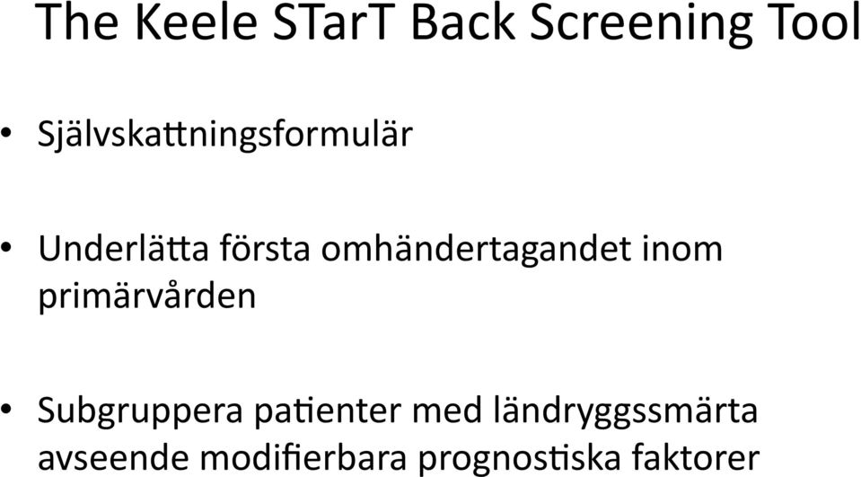 omhändertagandet inom primärvården Subgruppera