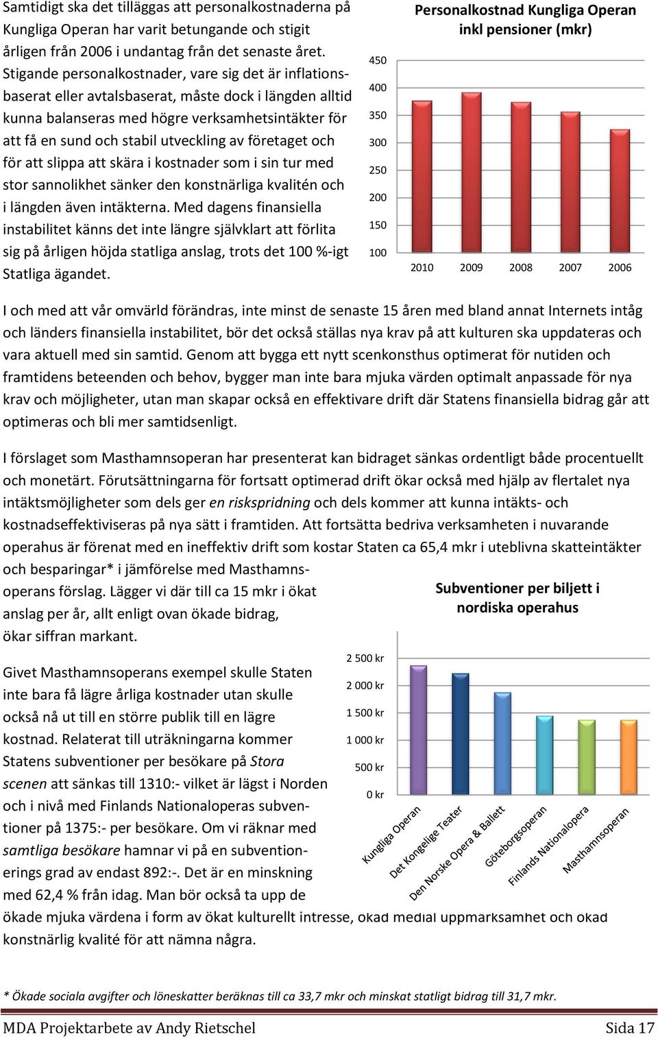 av företaget och för att slippa att skära i kostnader som i sin tur med stor sannolikhet sänker den konstnärliga kvalitén och i längden även intäkterna.