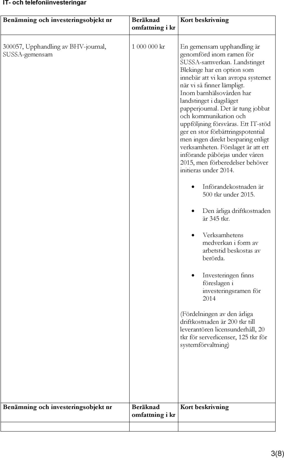 Det är tung jobbat och kommunikation och uppföljning försvåras. Ett IT-stöd ger en stor förbättringspotential men ingen direkt besparing enligt verksamheten.