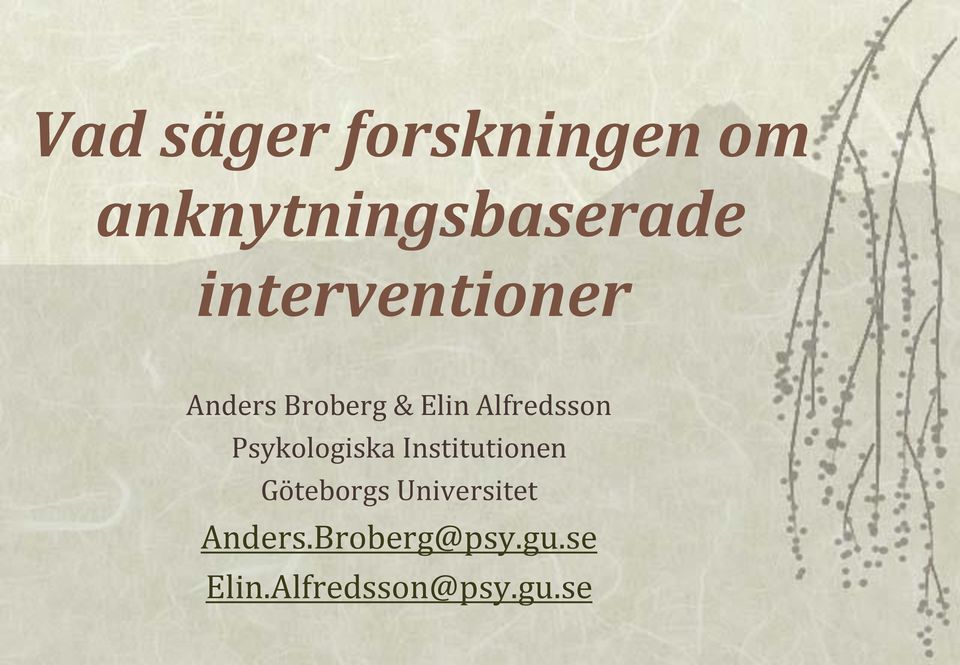 Psykologiska Institutionen Göteborgs