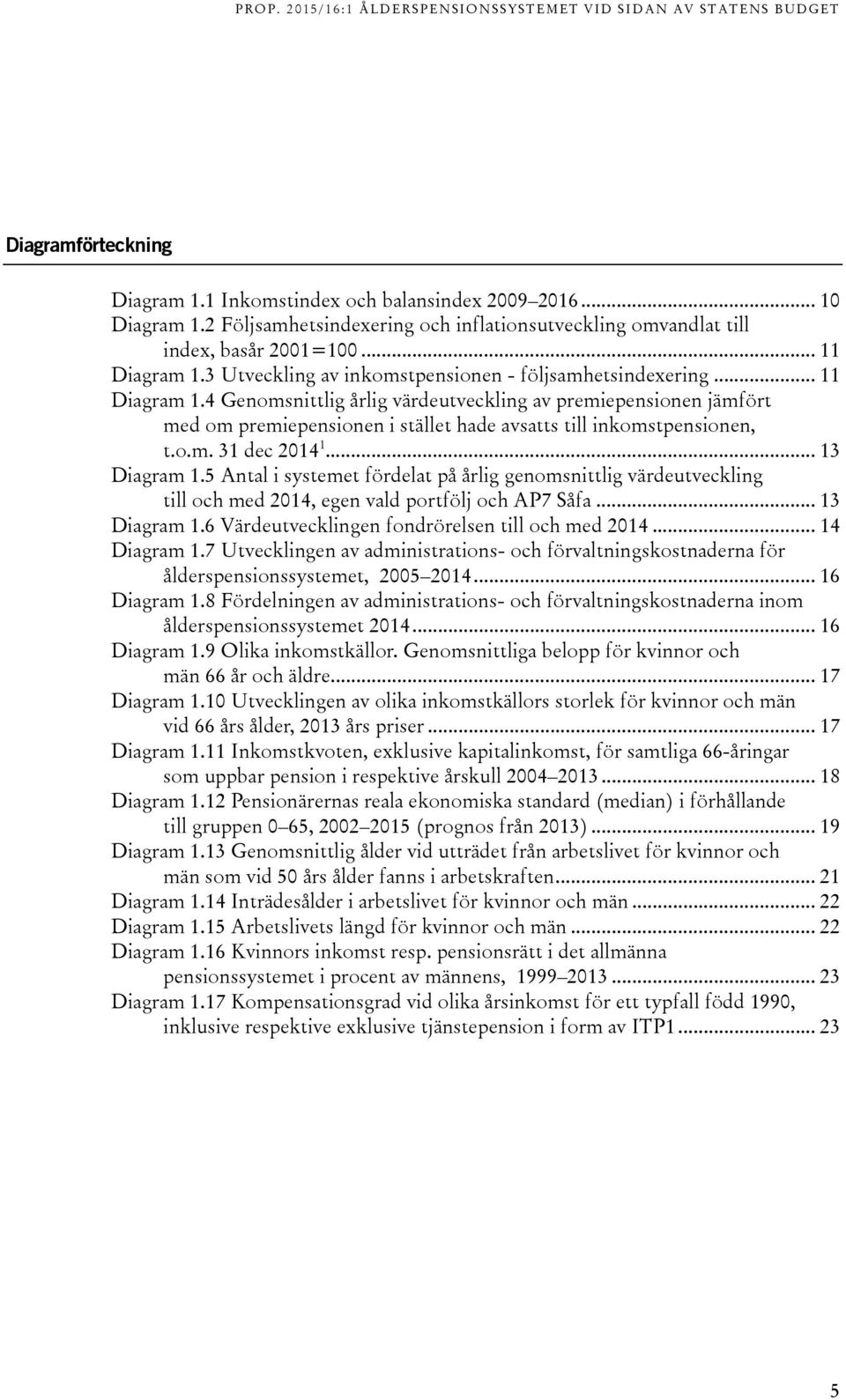 4 Genomsnittlig årlig värdeutveckling av premiepensionen jämfört med om premiepensionen i stället hade avsatts till inkomstpensionen, t.o.m. 31 dec 2014 1... 13 Diagram 1.