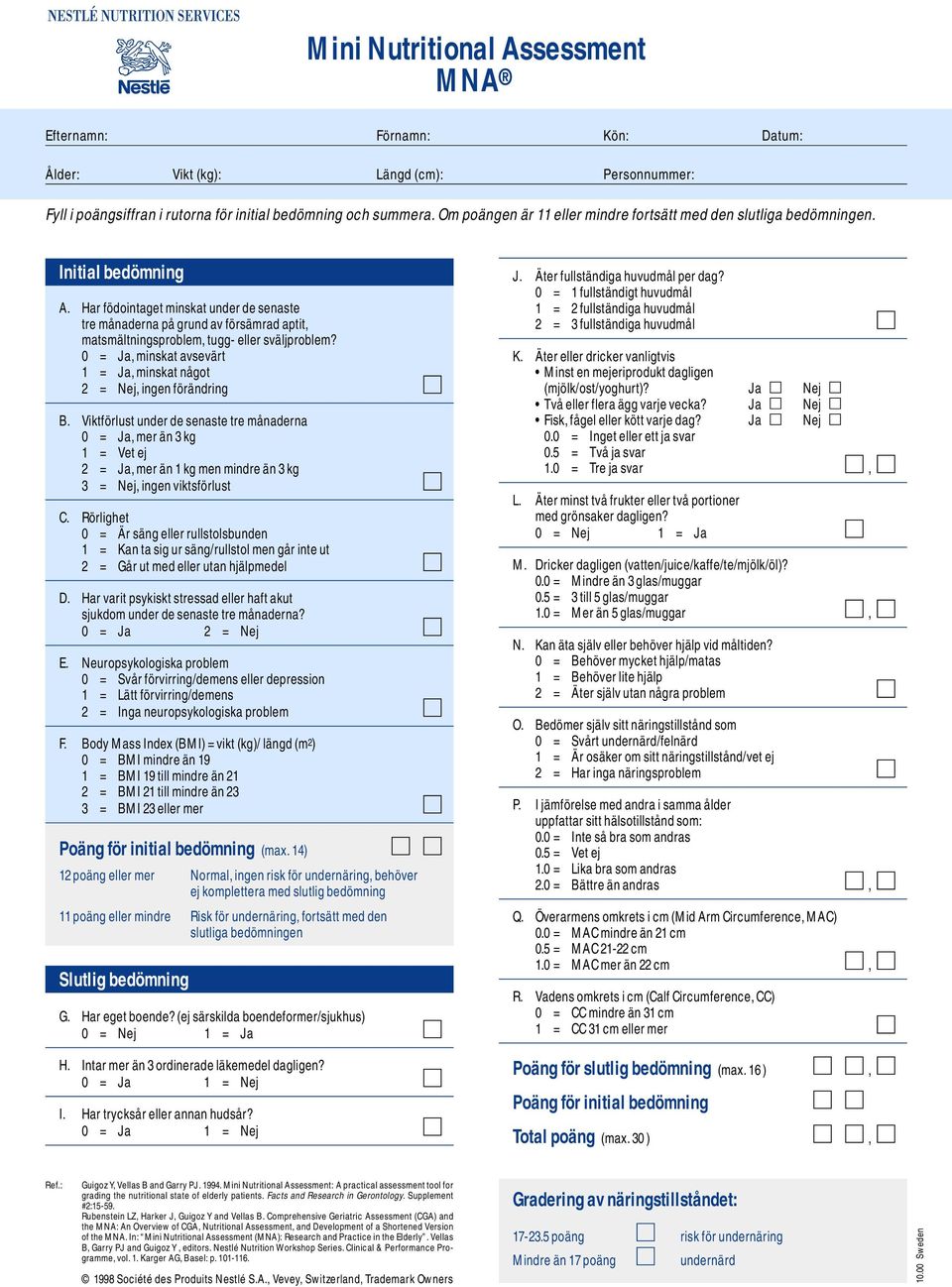 Har födointaget minskat under de senaste tre månaderna på grund av försämrad aptit, matsmältningsproblem, tugg- eller sväljproblem?