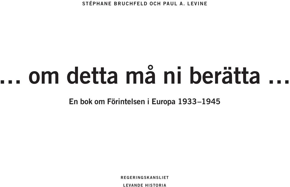 bok om Förintelsen i Europa 1933