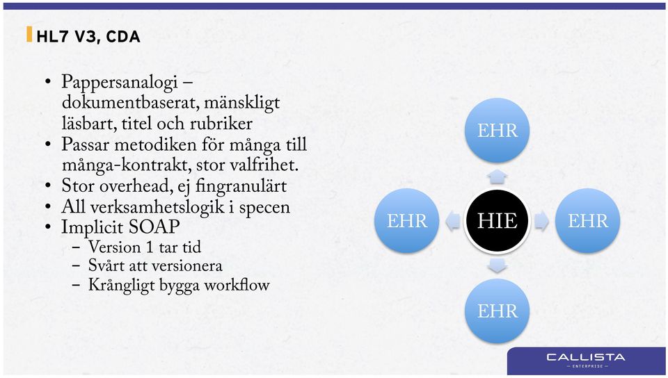 Stor overhead, ej fingranulärt All verksamhetslogik i specen Implicit SOAP -