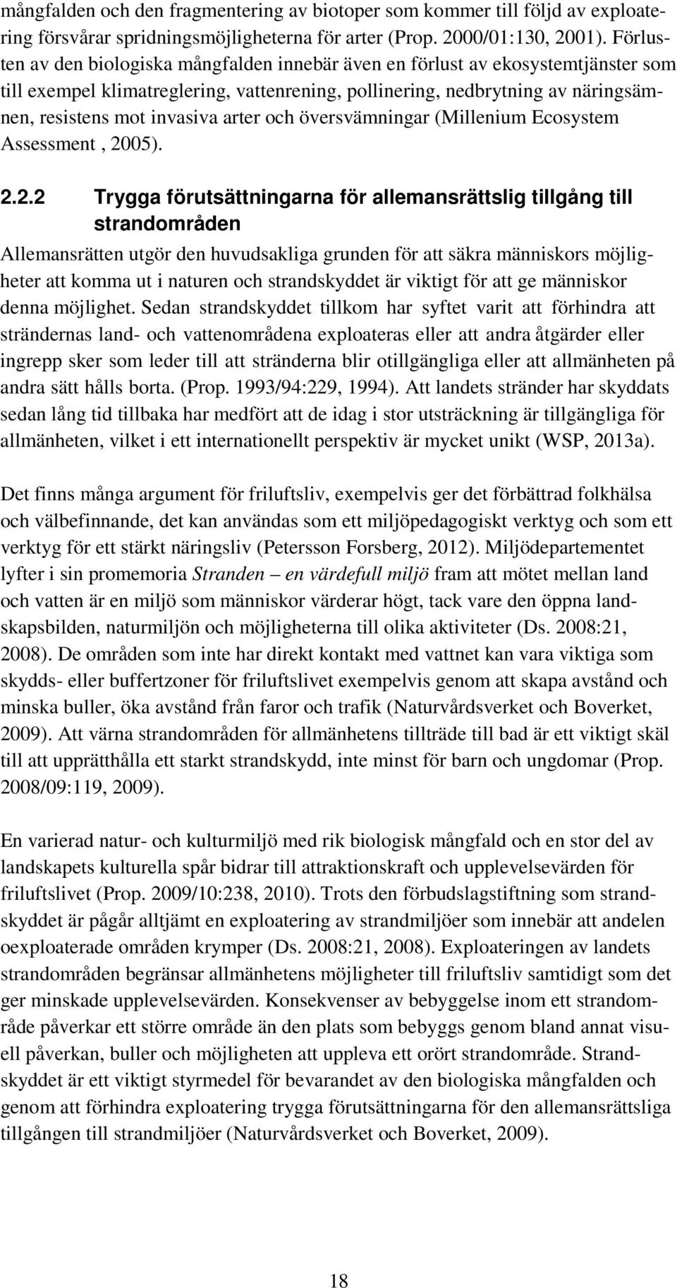 arter och översvämningar (Millenium Ecosystem Assessment, 20