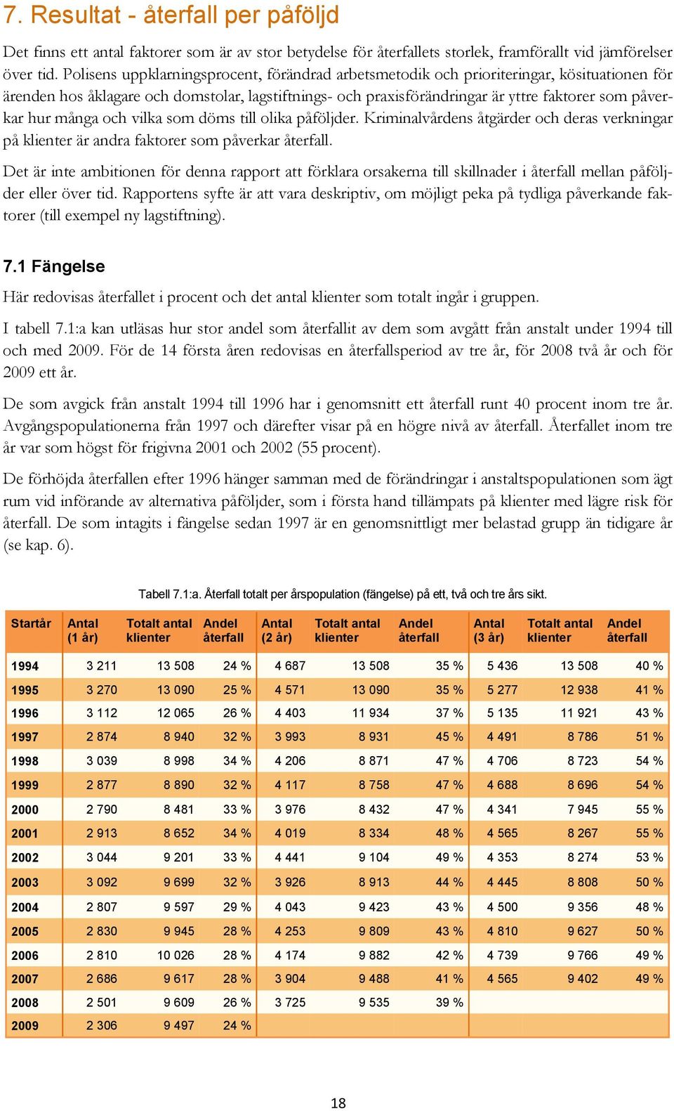 hur många och vilka som döms till olika påföljder. Kriminalvårdens åtgärder och deras verkningar på är andra faktorer som påverkar återfall.