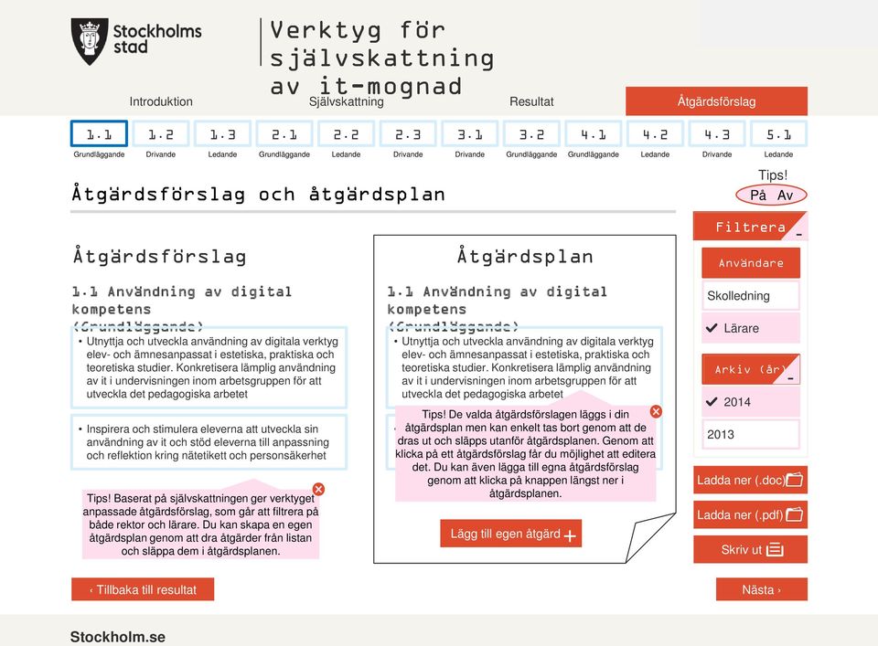 1 Användning av digital kompetens (Grundläggande) Utnyttja och utveckla användning av digitala verktyg elev- och ämnesanpassat i estetiska, praktiska och teoretiska studier.