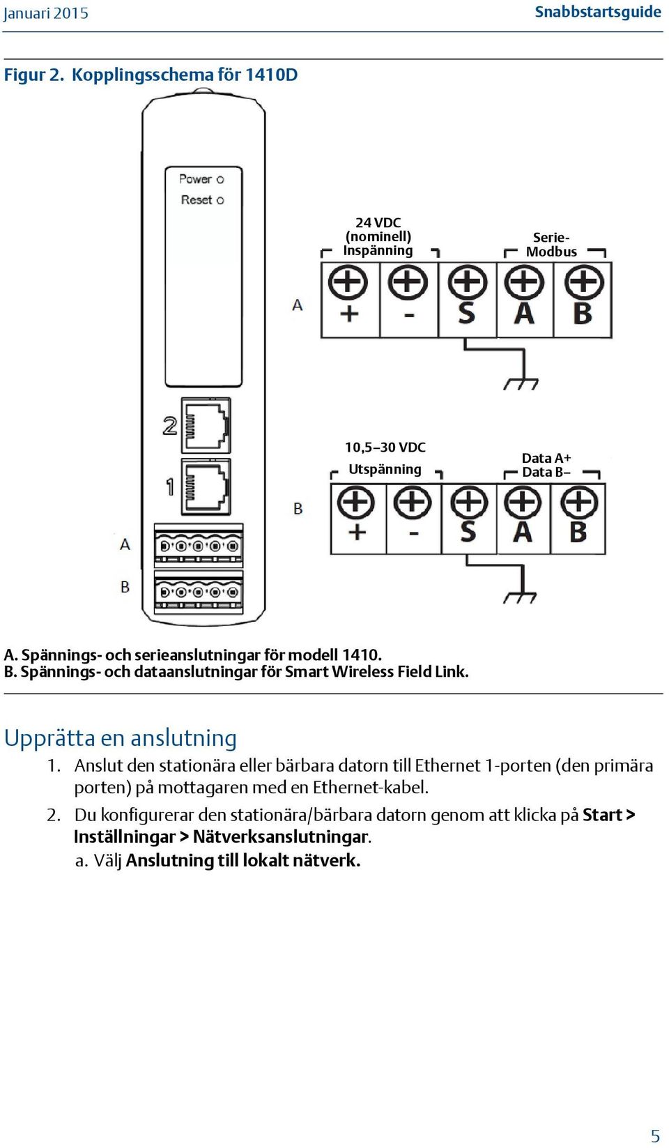 Upprätta en anslutning 1.