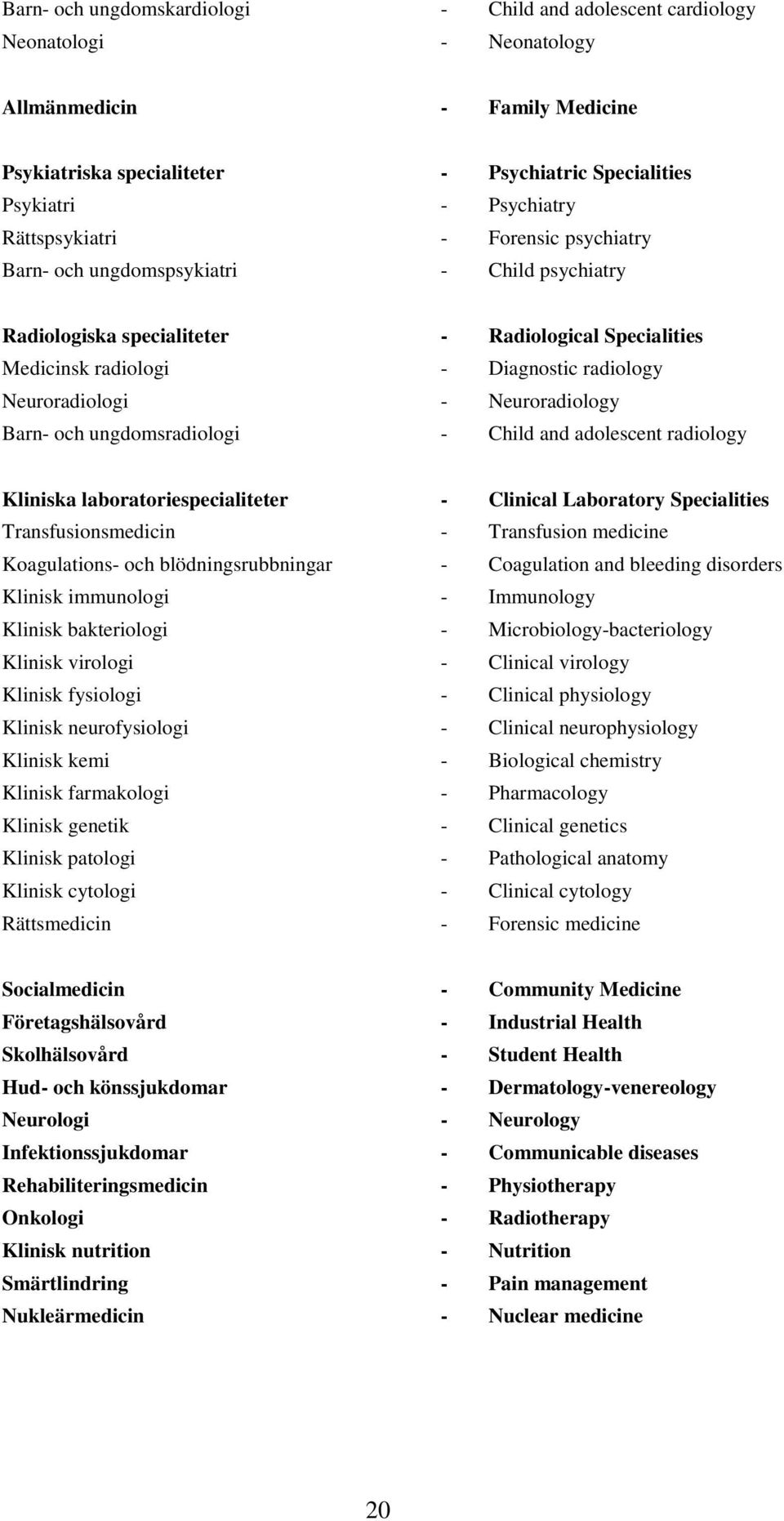 Neuroradiology Barn- och ungdomsradiologi - Child and adolescent radiology Kliniska laboratoriespecialiteter - Clinical Laboratory Specialities Transfusionsmedicin - Transfusion medicine