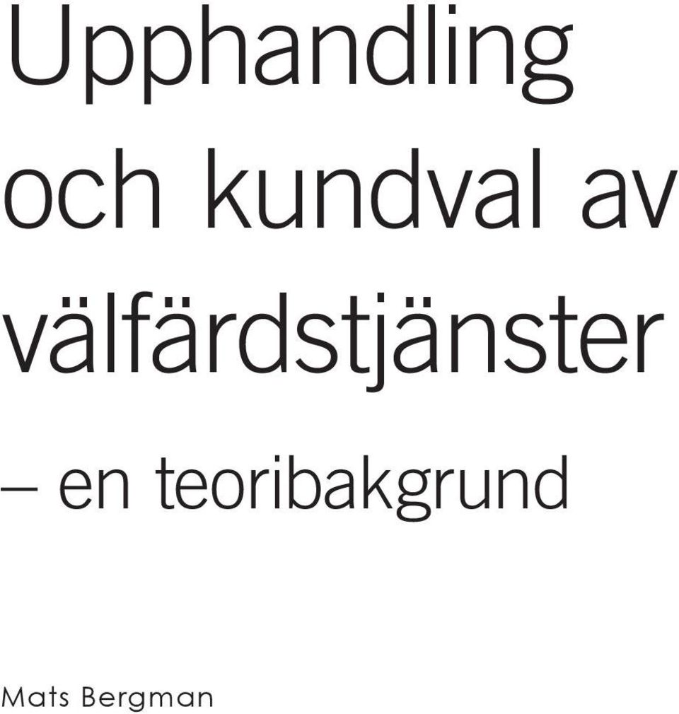 välfärdstjänster