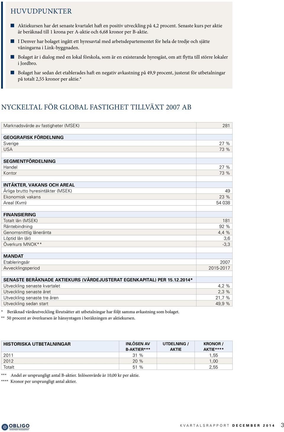 Bolaget är i dialog med en lokal förskola, som är en existerande hyresgäst, om att flytta till större lokaler i Jordbro.